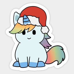 Christmas Rainbow Unicorn Sticker